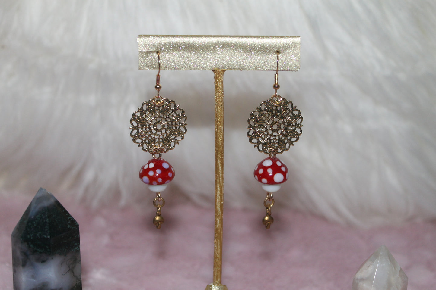 🟢 Elegant Mushroom Earrings