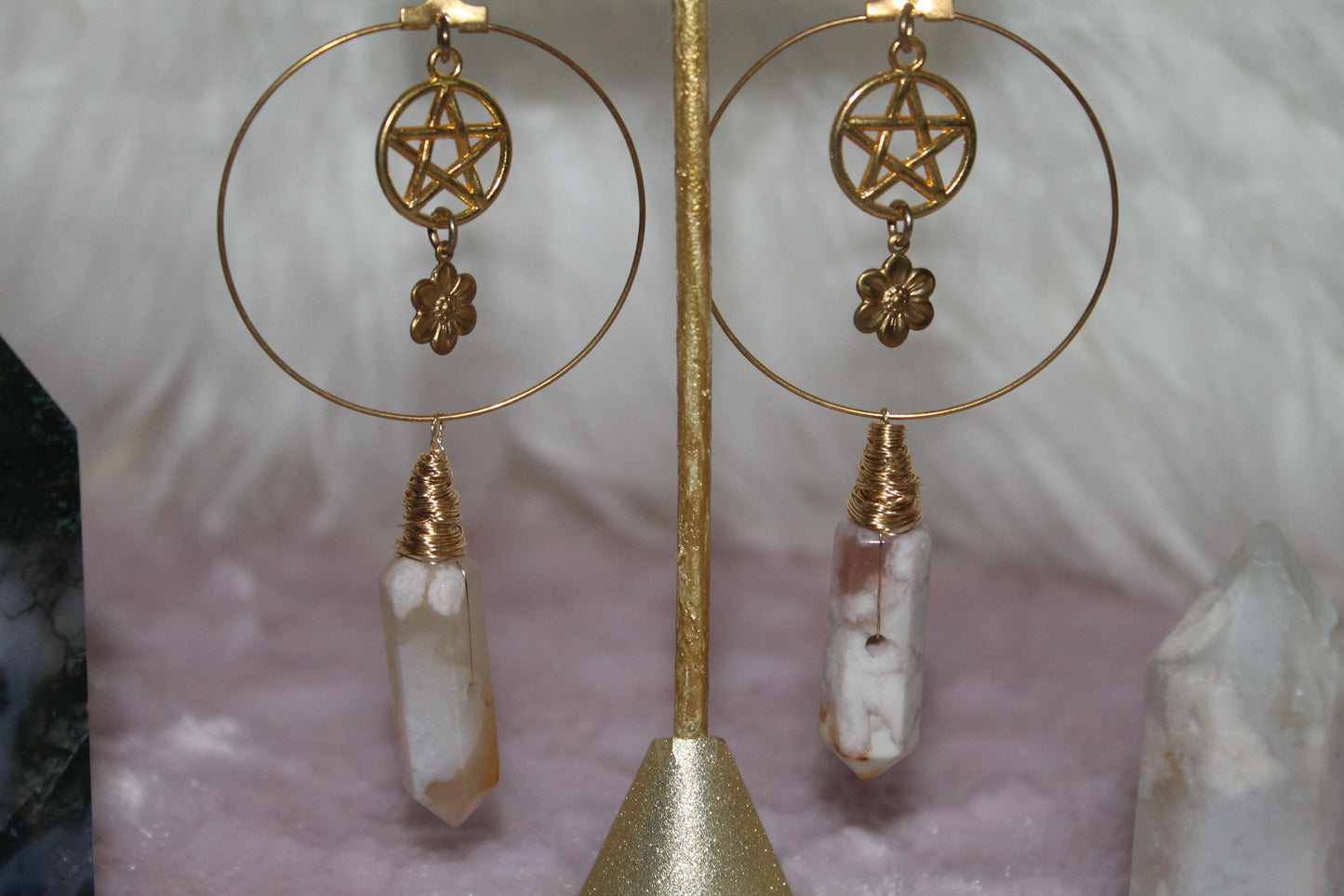 🔵 Pentacle Blossom Earrings