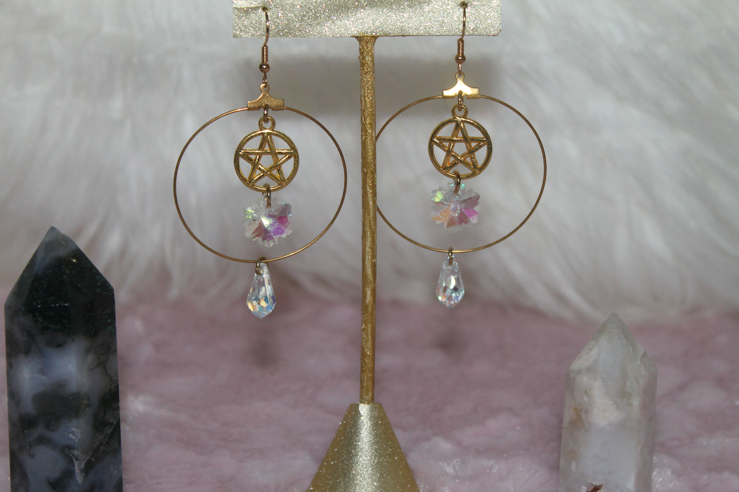 🔵 Pentacle Suncatcher Earrings