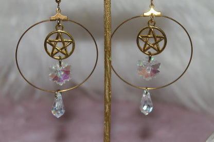 🔵 Pentacle Suncatcher Earrings